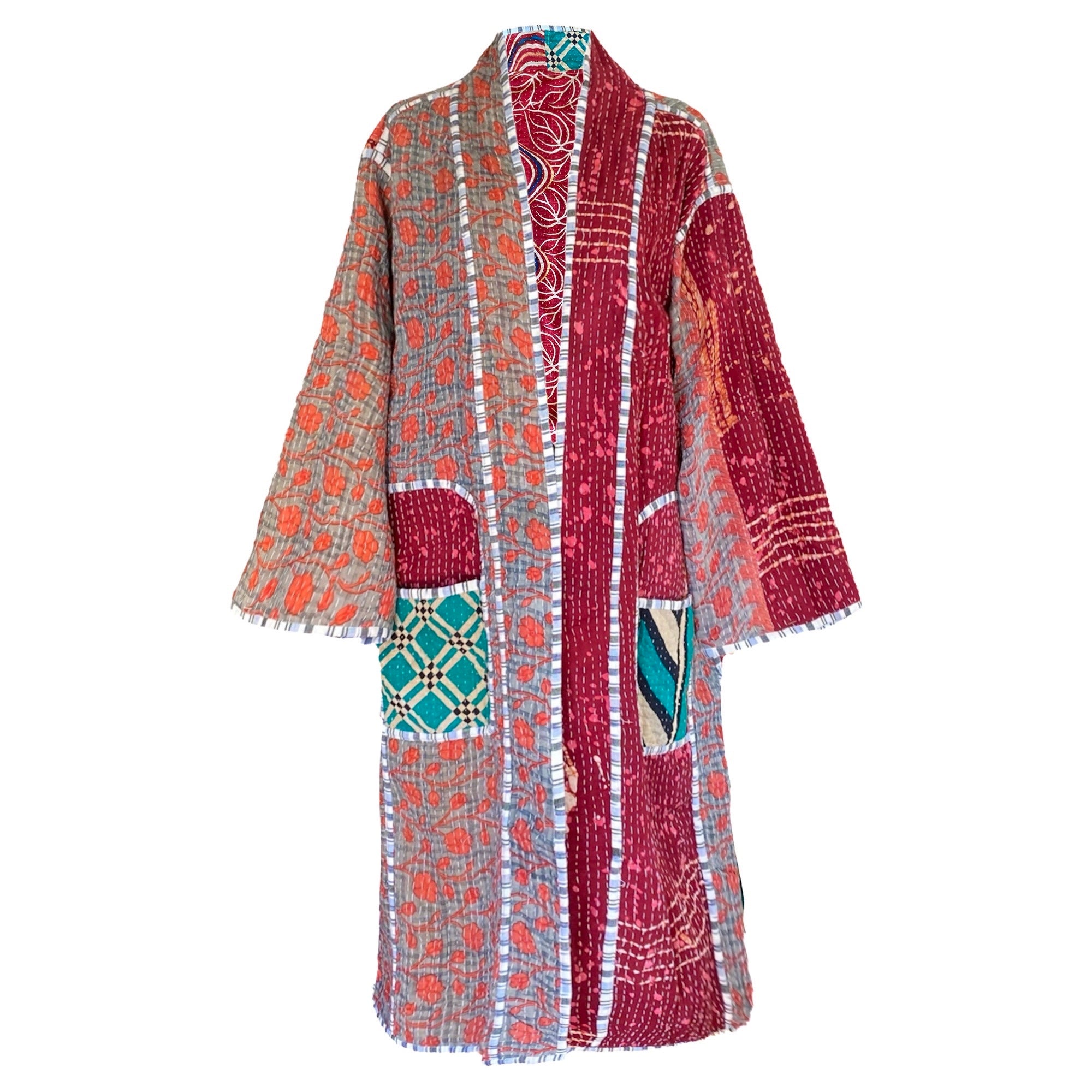 Mara Cotton Vintage Kantha Coat One of a Kind