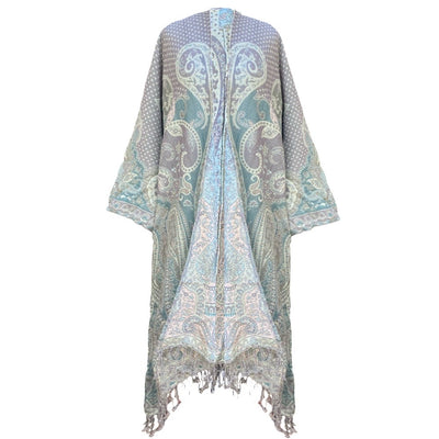 Mandawa Blue Boiled Wool Kimono Coat ONE OF A KIND