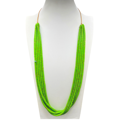 Gaspeite Heishi Five Strand Necklace Santo Domingo Pueblo