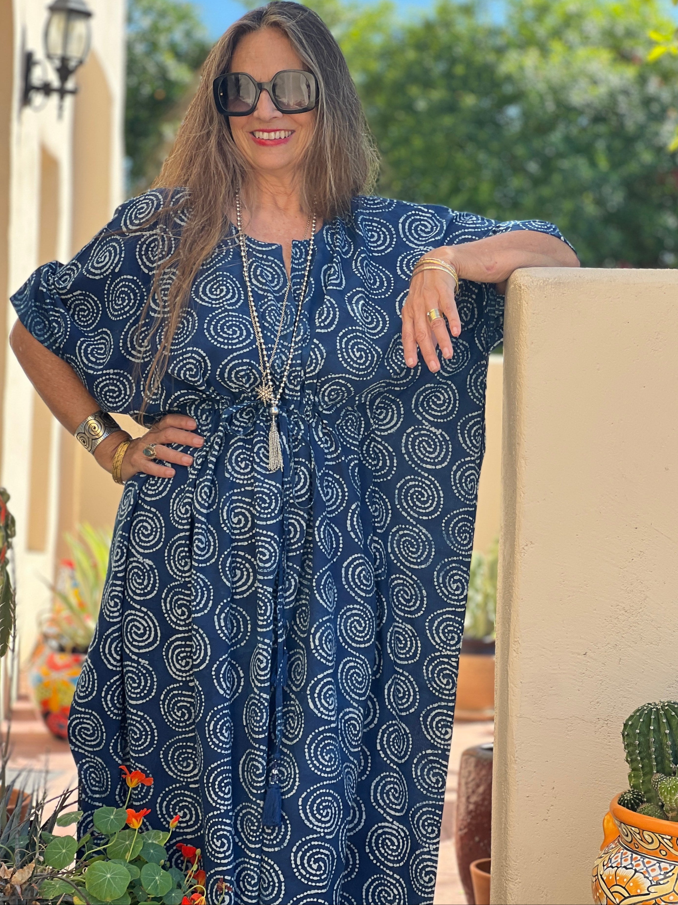 Karma Indigo Maxi Kaftan Dress