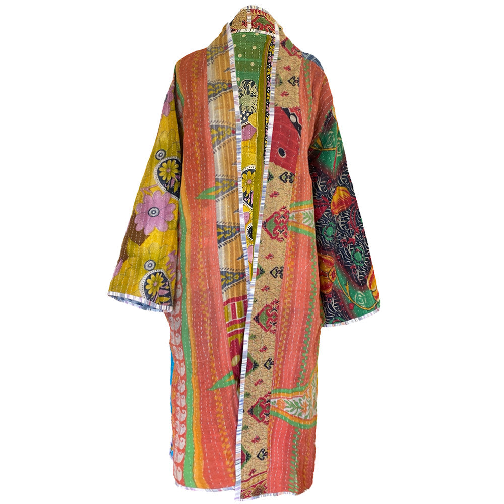 Itza Cotton Quilted Vintage Kantha Coat One of a Kind