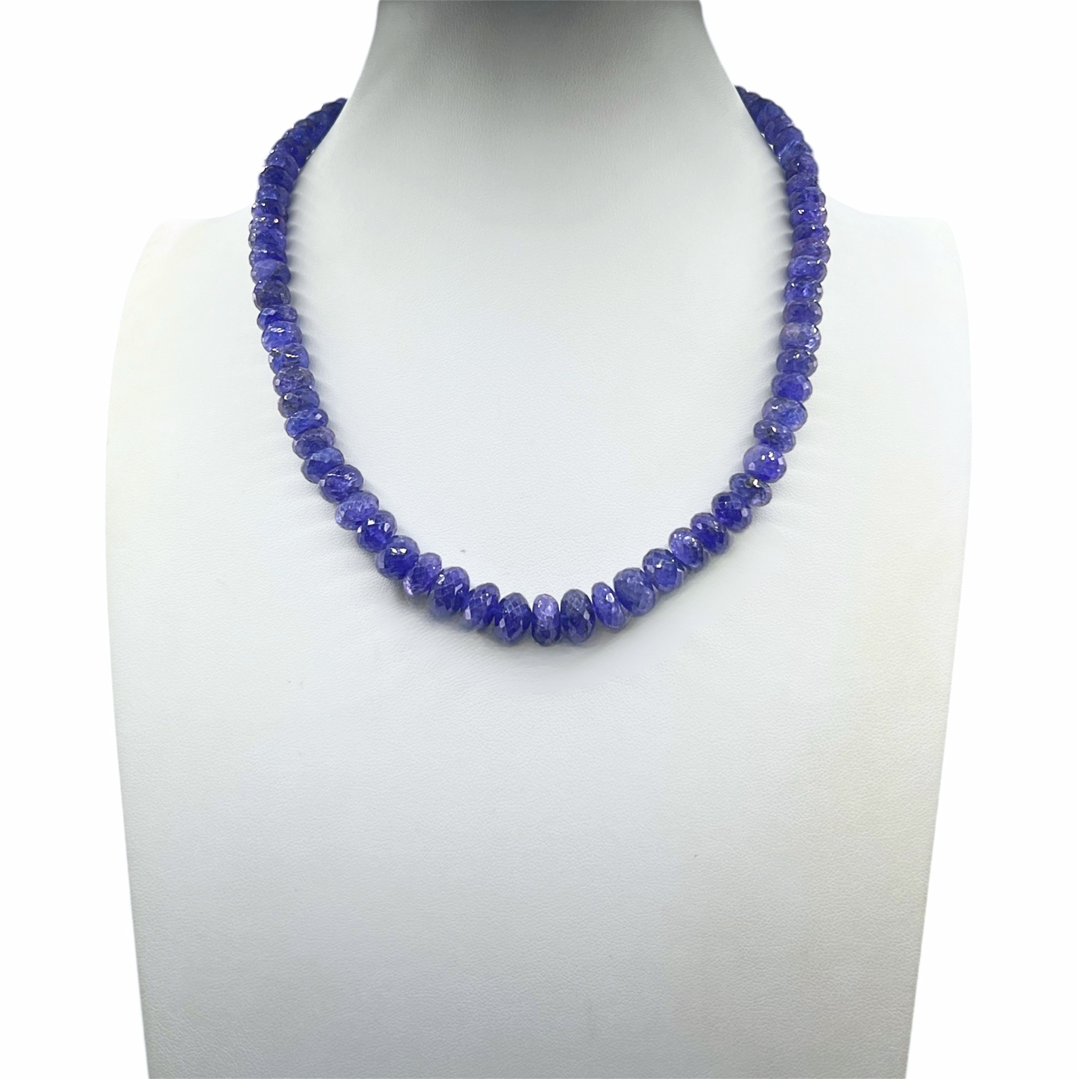 Extraordinary Tanzanite Faceted Graduated Necklace
