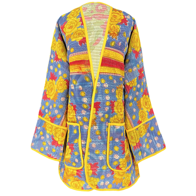 Ashwem Cotton Kantha Coat One of a Kind