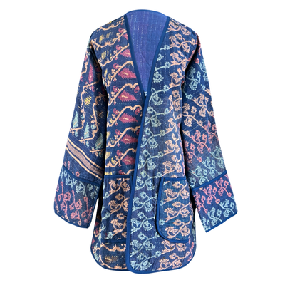 Bankura Blue Kantha Coat One of a Kind