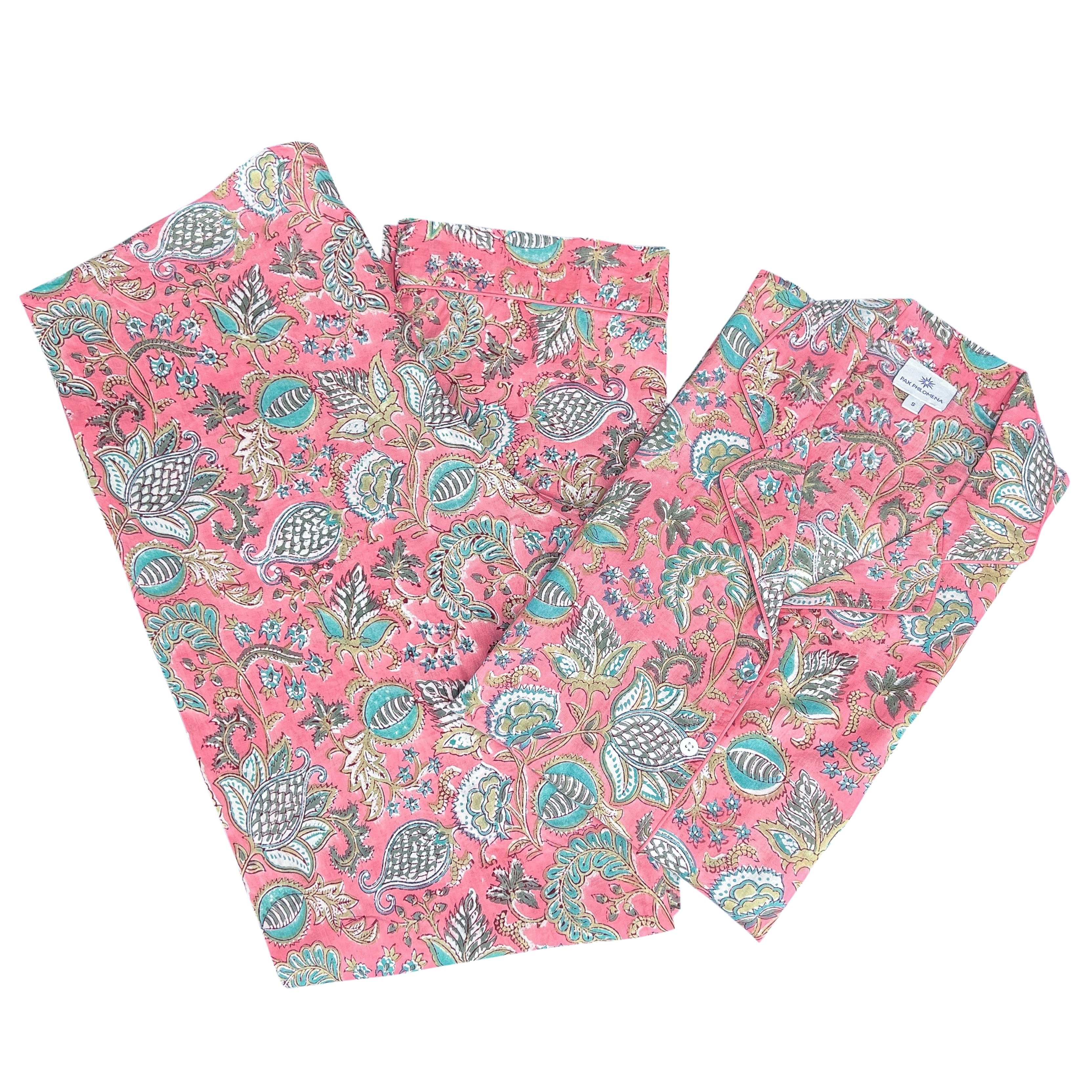 Farah Floral Pink Cotton Pajama Long Sleeve