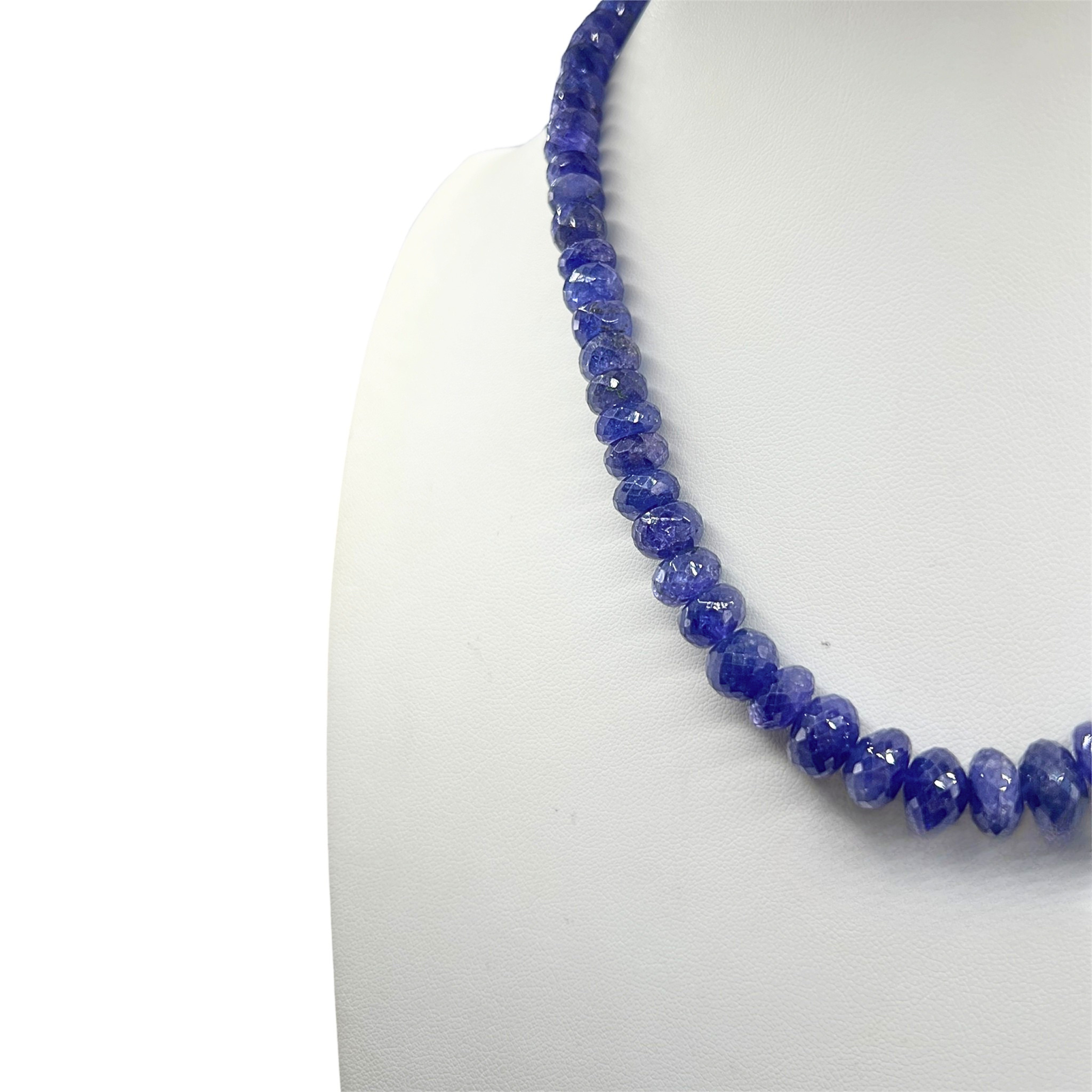 Extraordinary Tanzanite Faceted Graduated Necklace