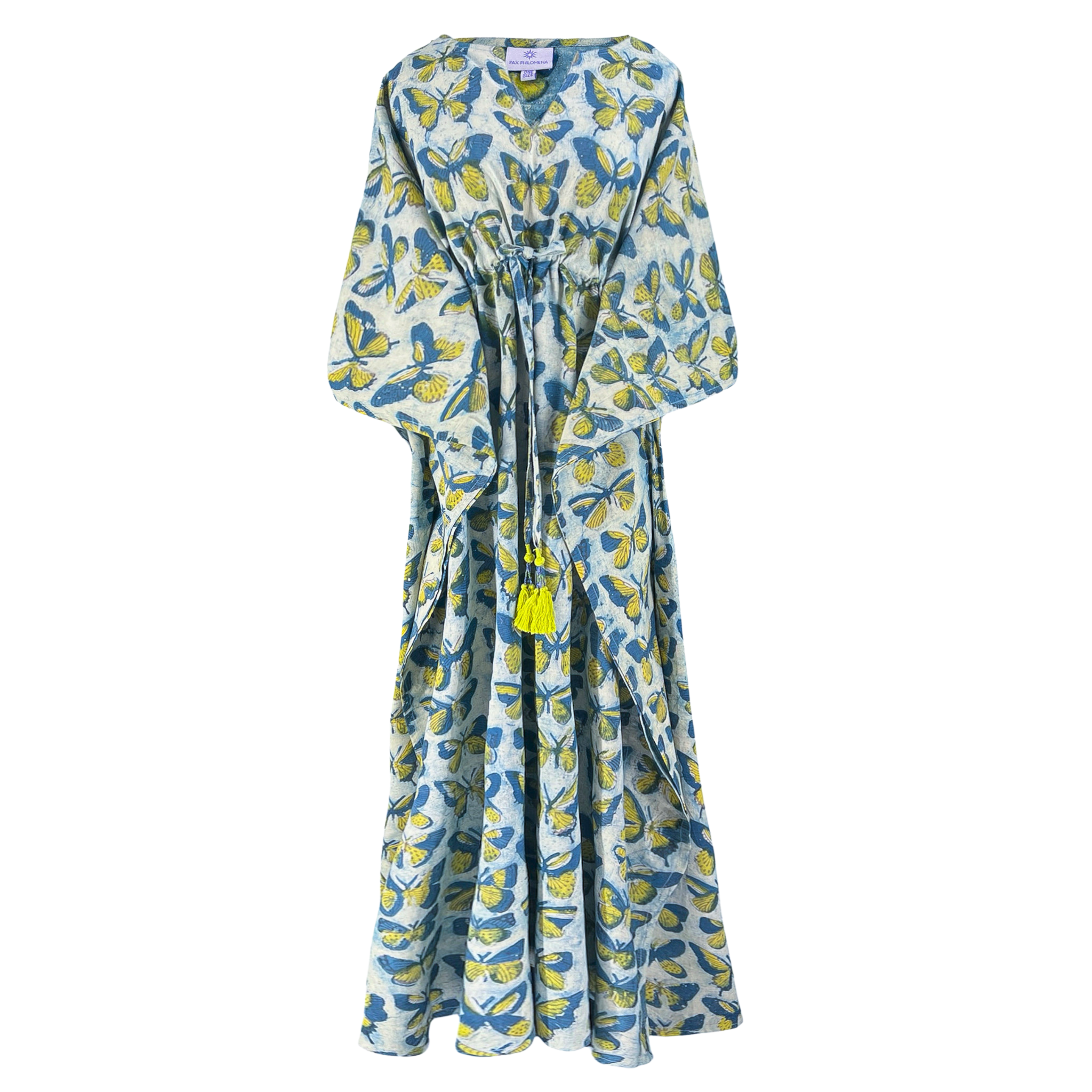 Beautiful Butterfly Blue Maxi Kaftan Dress Limited Edition