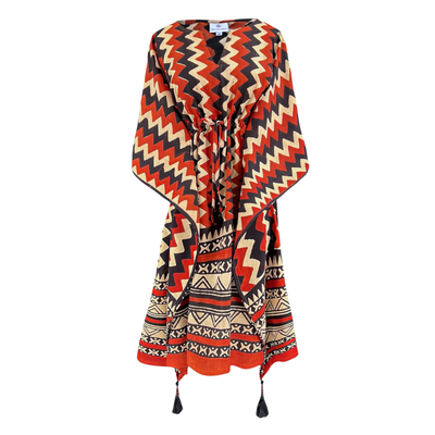 Zanzibar Natural Dye Midi Kaftan Dress