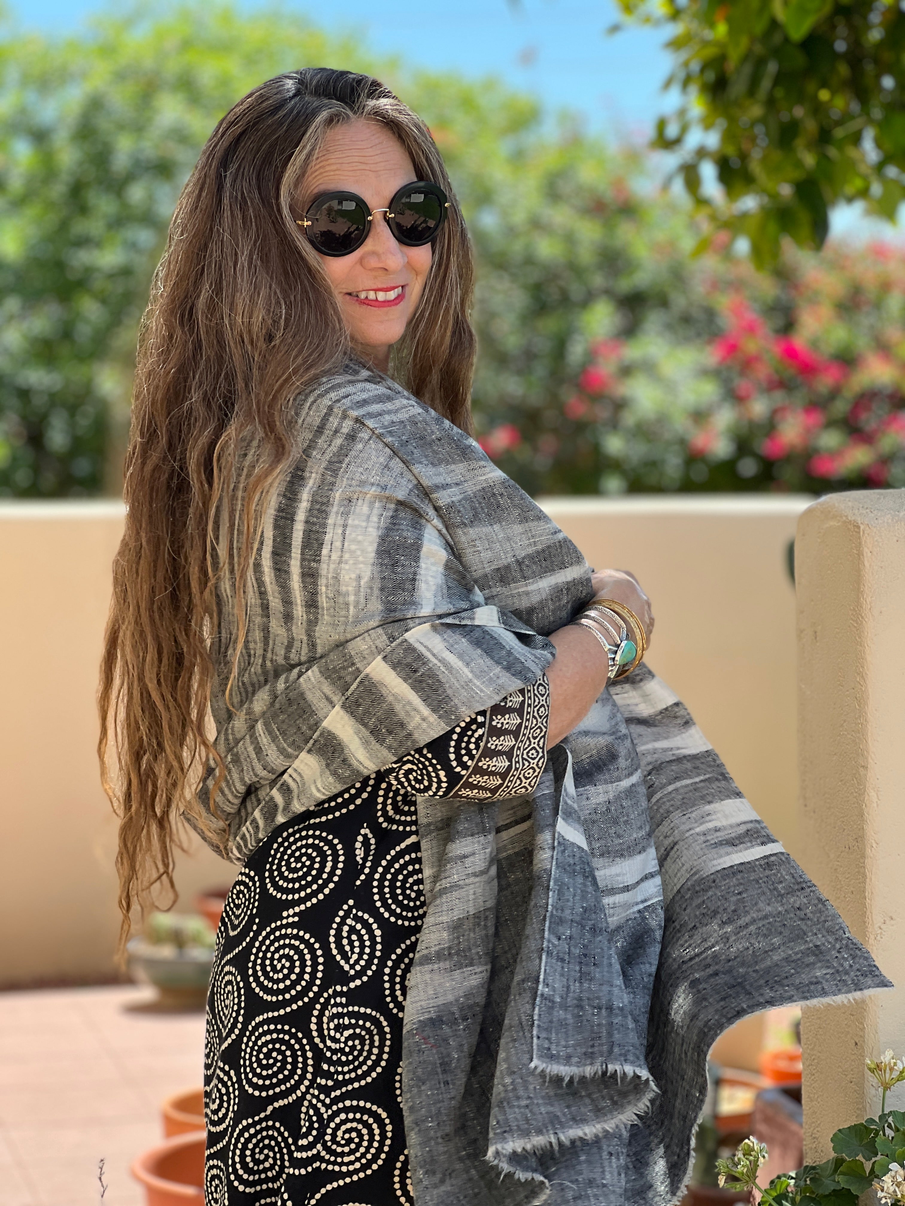Pulikat Pashmina Ikat Shawl Natural Dyes