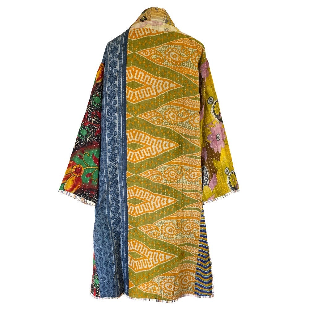 Itza Cotton Quilted Vintage Kantha Coat One of a Kind