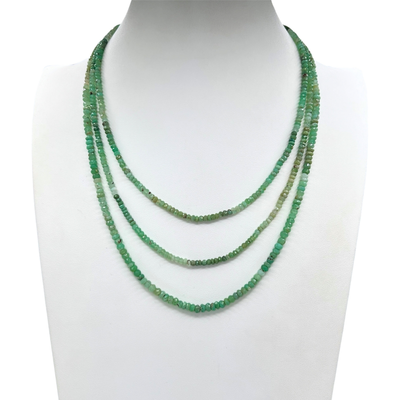 Faceted Chrysoprase Long Necklace