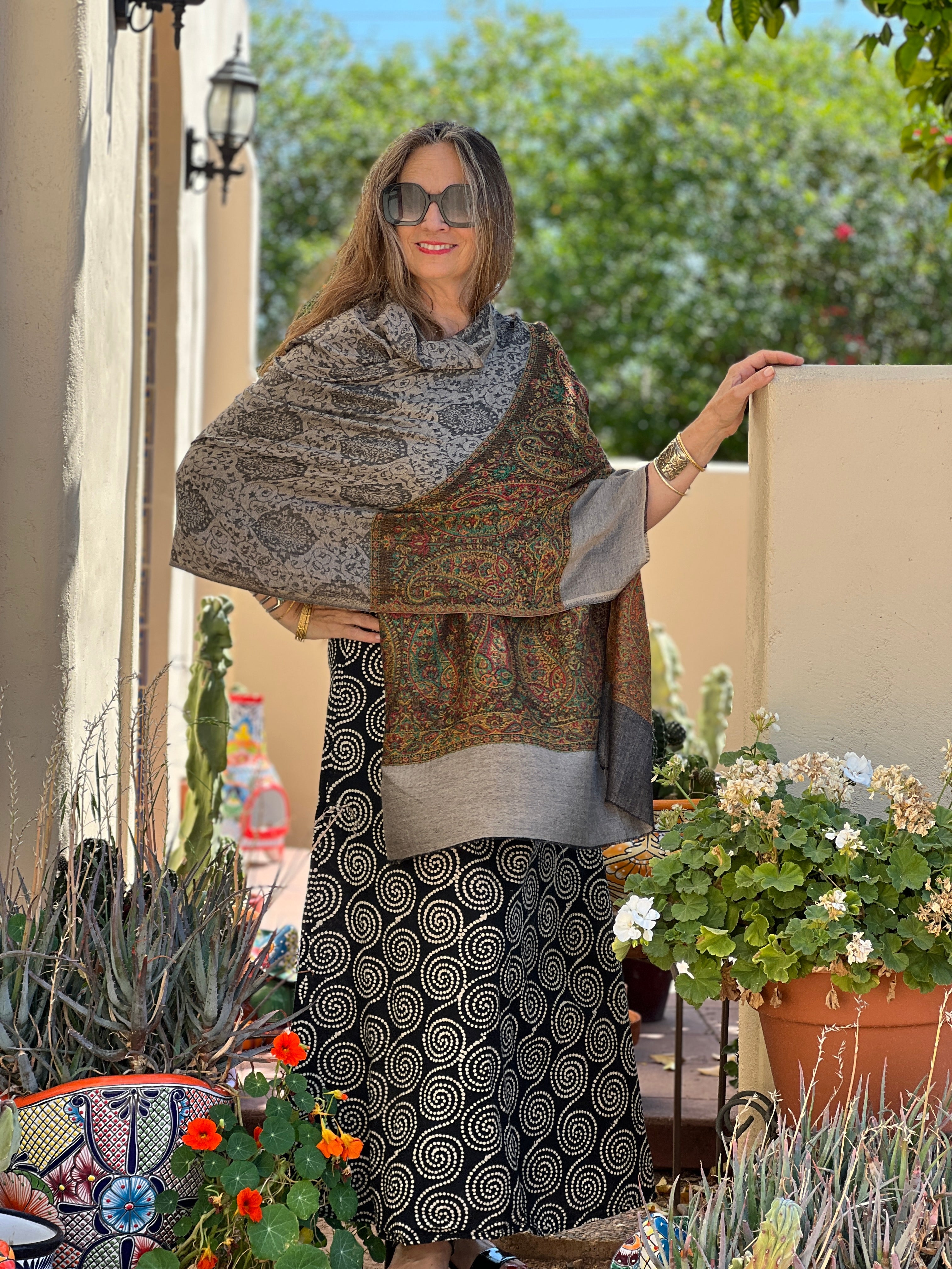 Ujjayanta Paisley Fine Wool Shawl One of a Kind