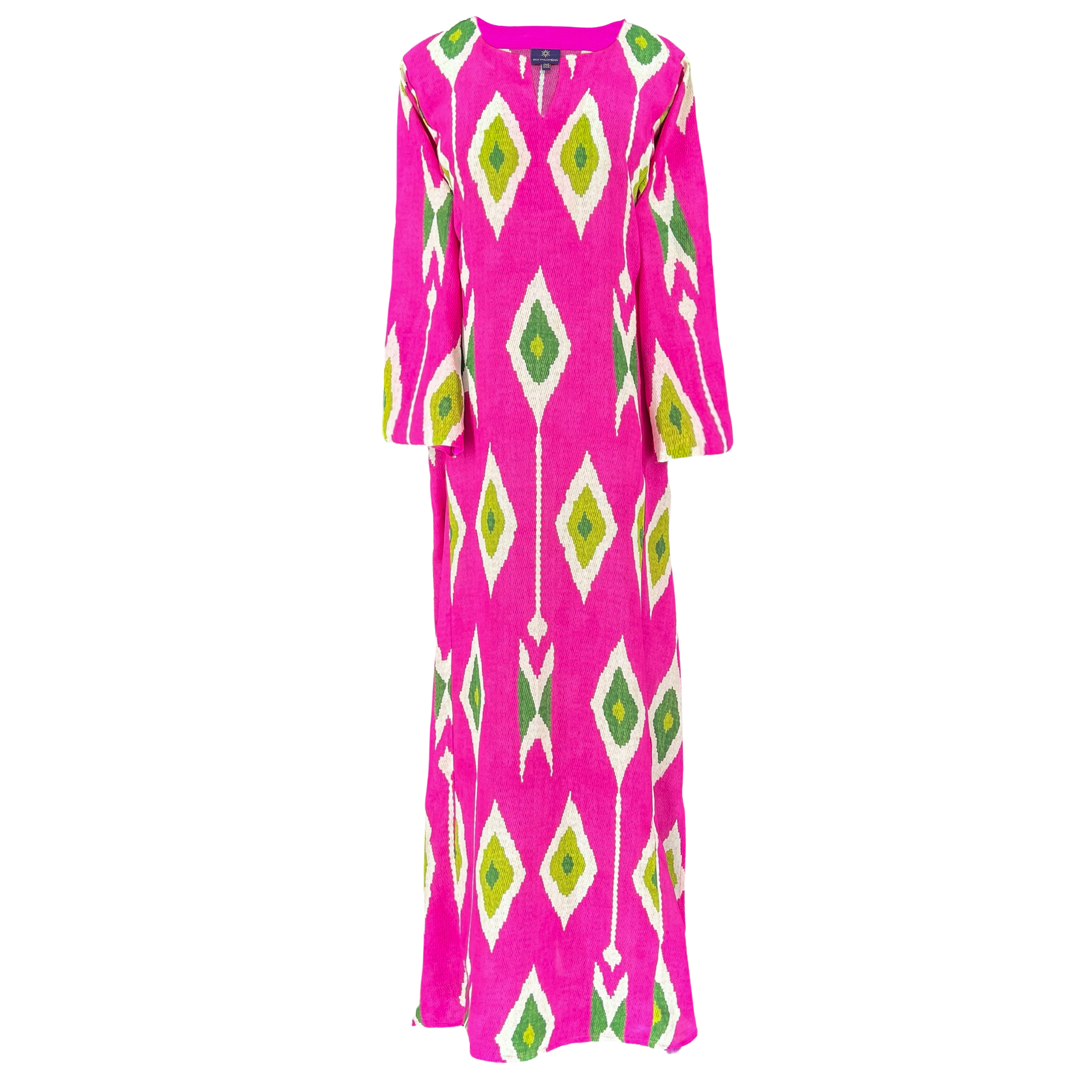 Tashkent Fuchsia Ikat Italian Silk Long Tunic