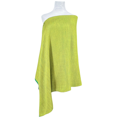Lime Green Pashmina Shawl Reversible One of a Kind