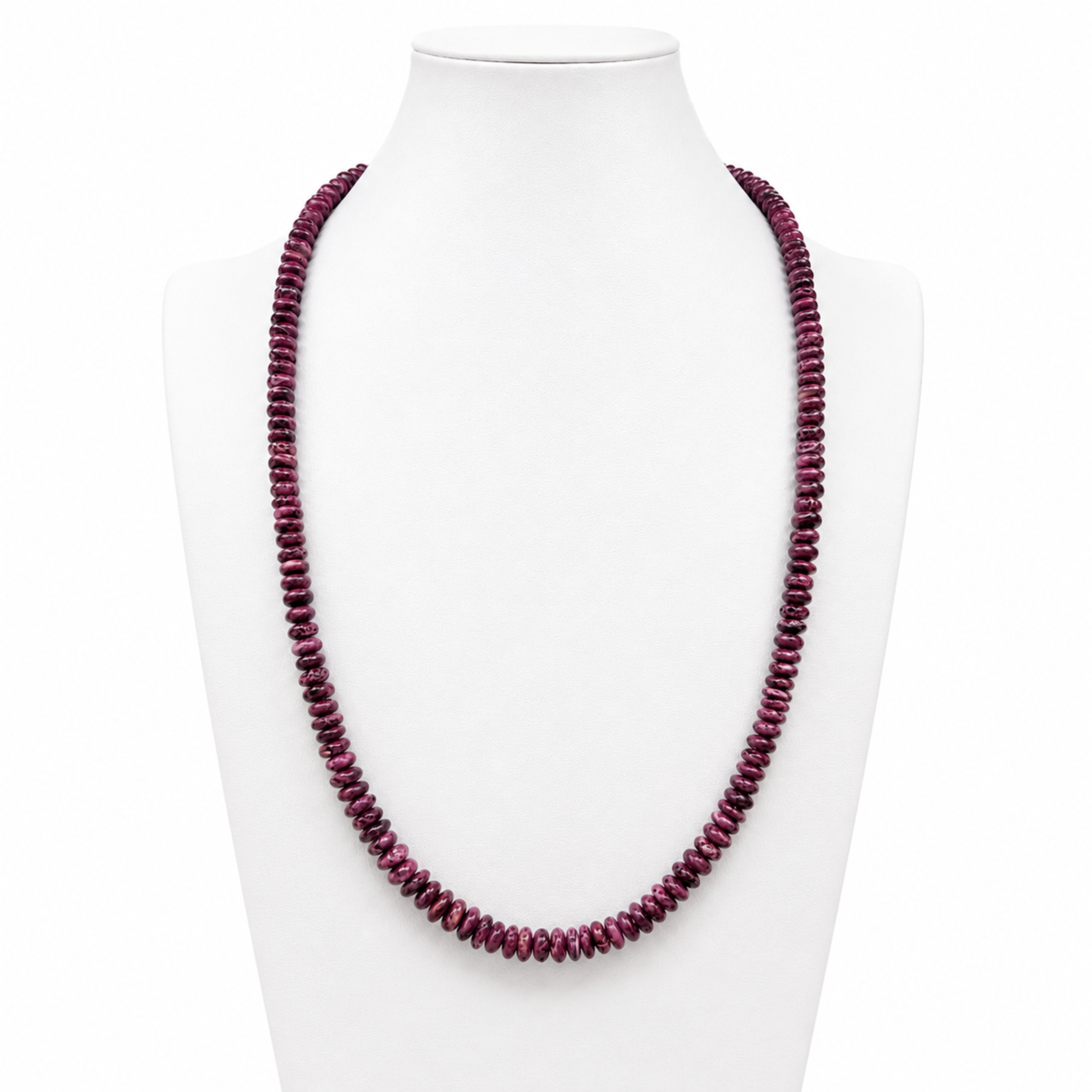 Purple Spiny Oyster Shell Long Graduated Necklace