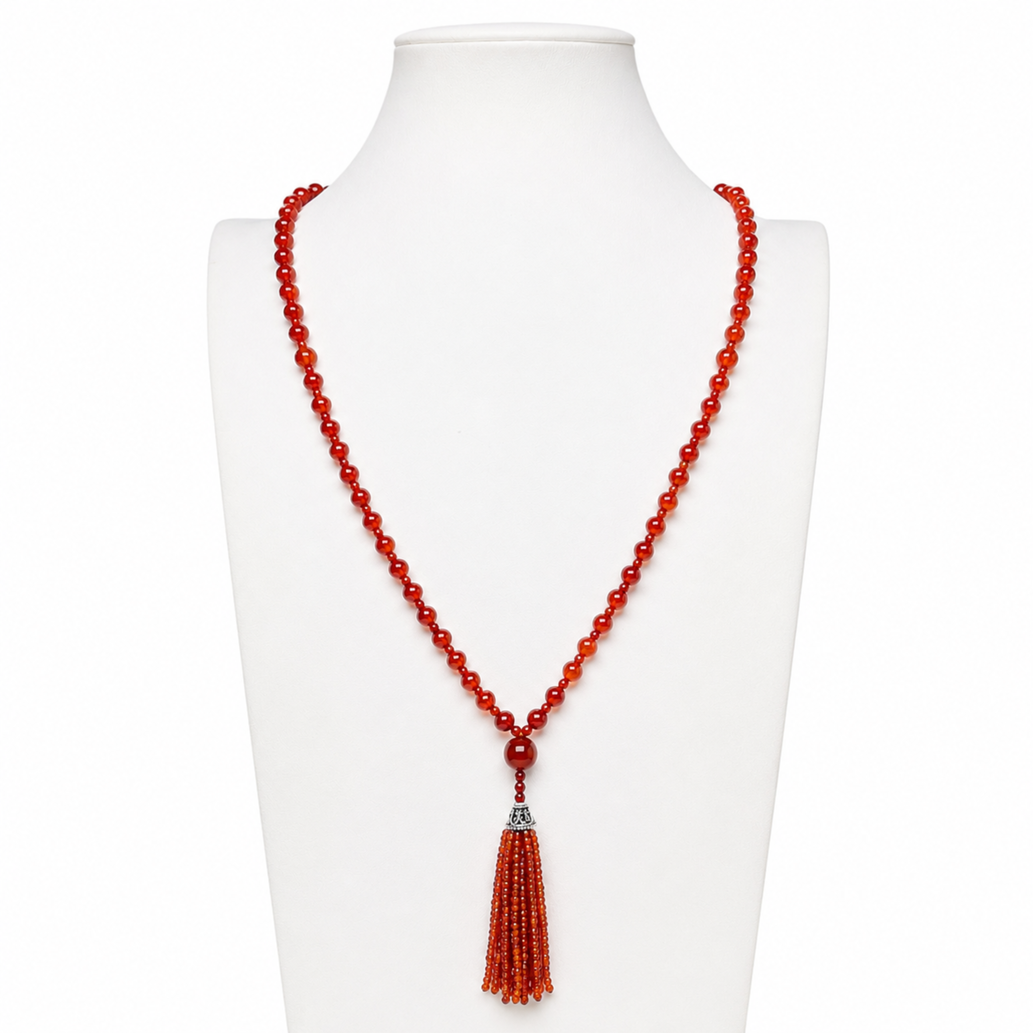 Semi Precious Carnelian Mala Necklace