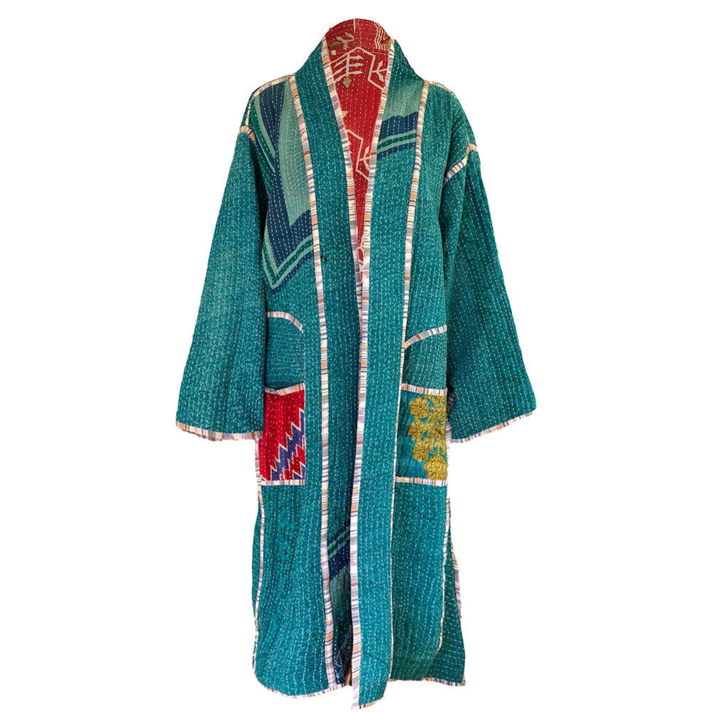 Miju Cotton Vintage Quilted Kantha Coat ONE OF KIND
