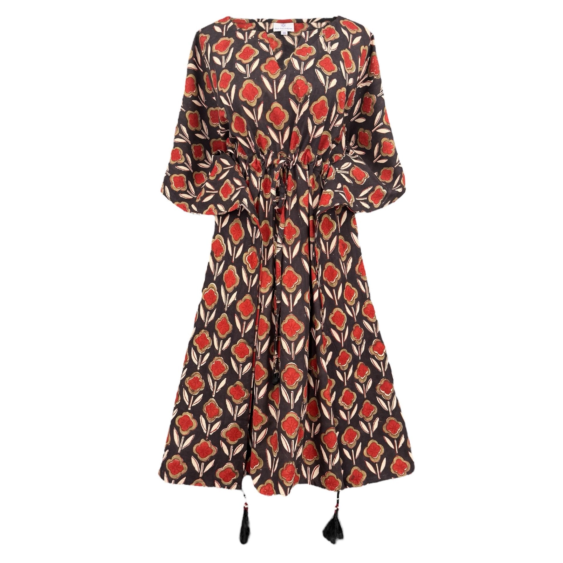 cotton kaftan midi dress Pomodoro Natural Dye Midi Kaftan