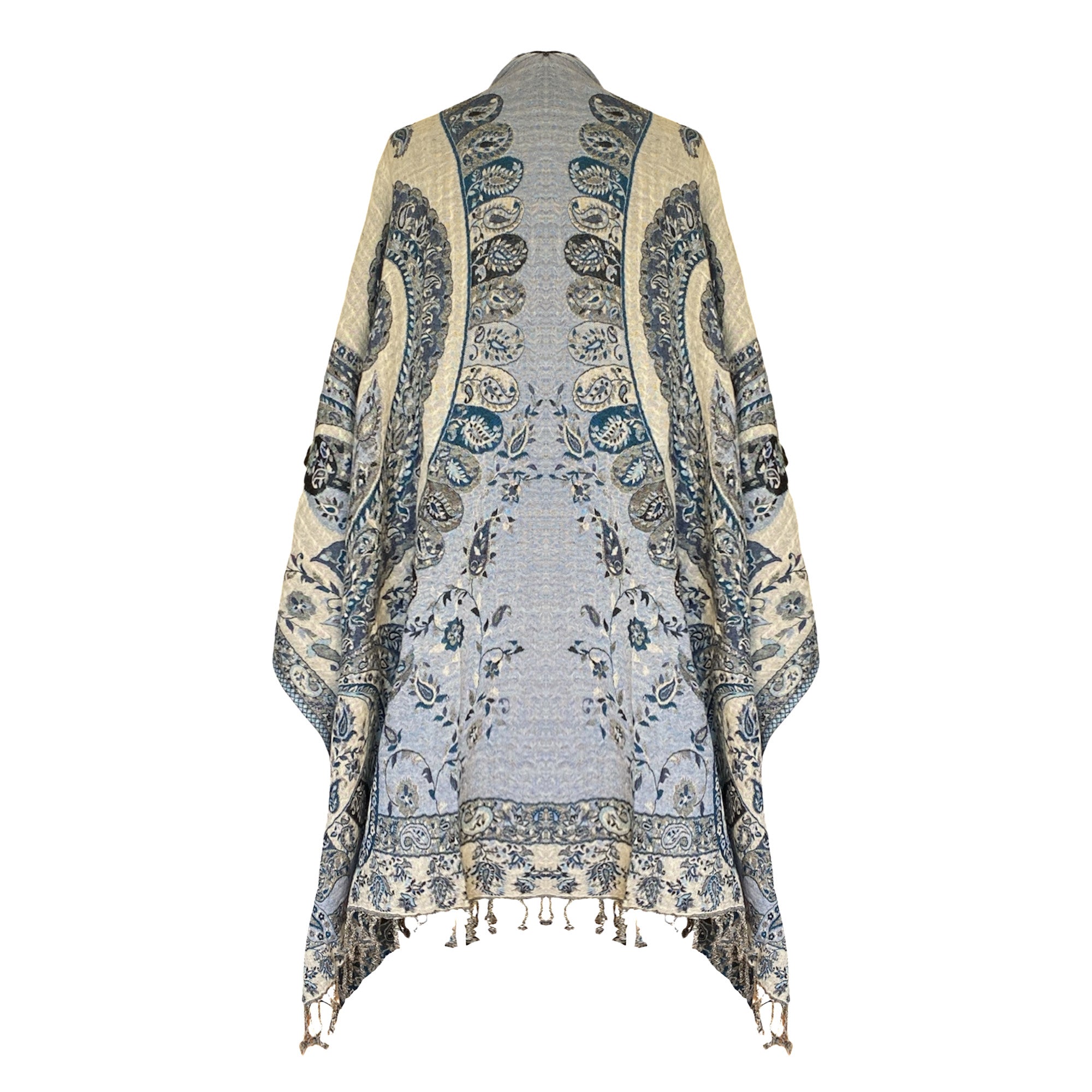 Pescara Paisley Boiled Wool Poncho