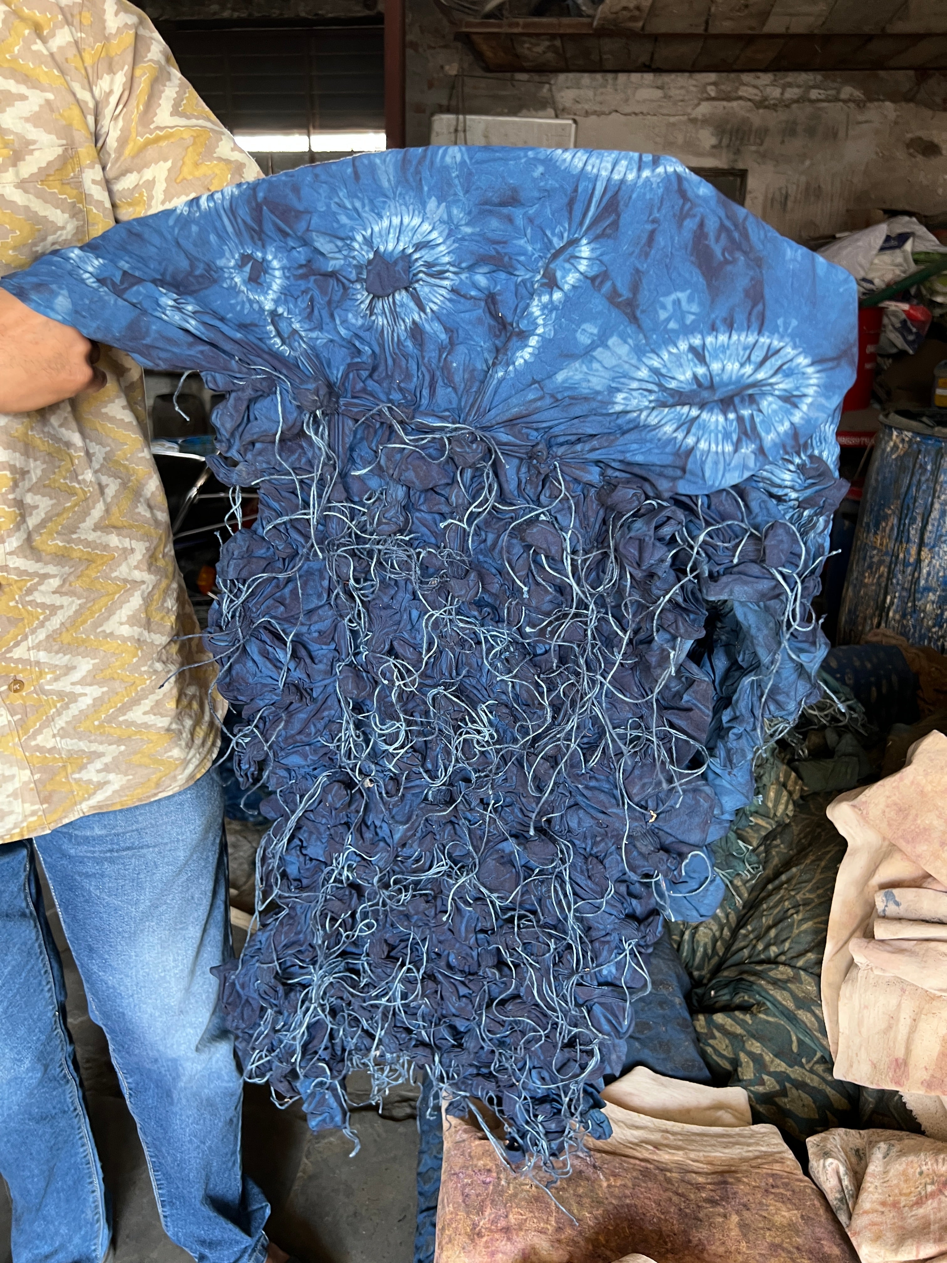 Icarus Indigo Shibori Maxi Kaftan