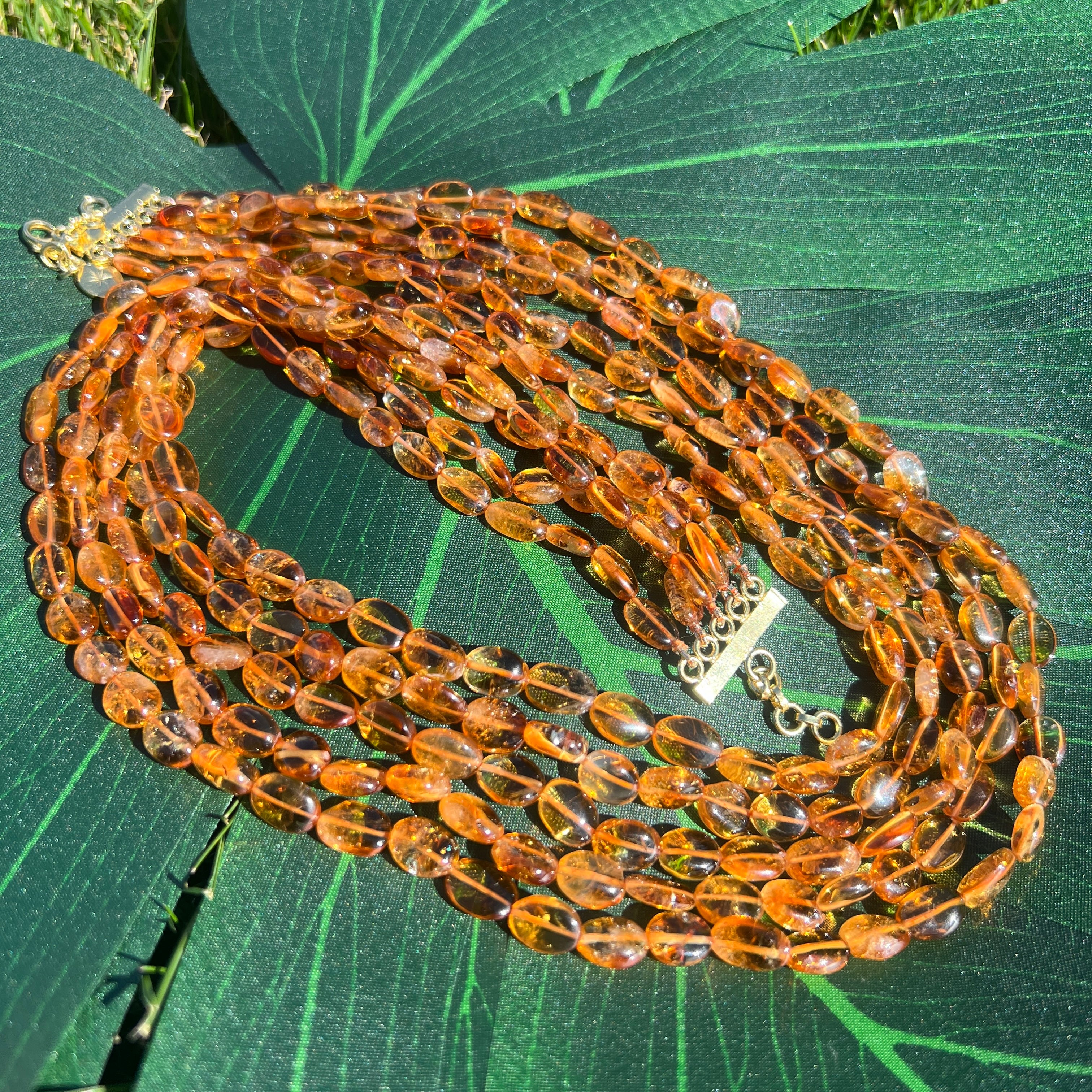 Natural Citrine Five Strand Necklace