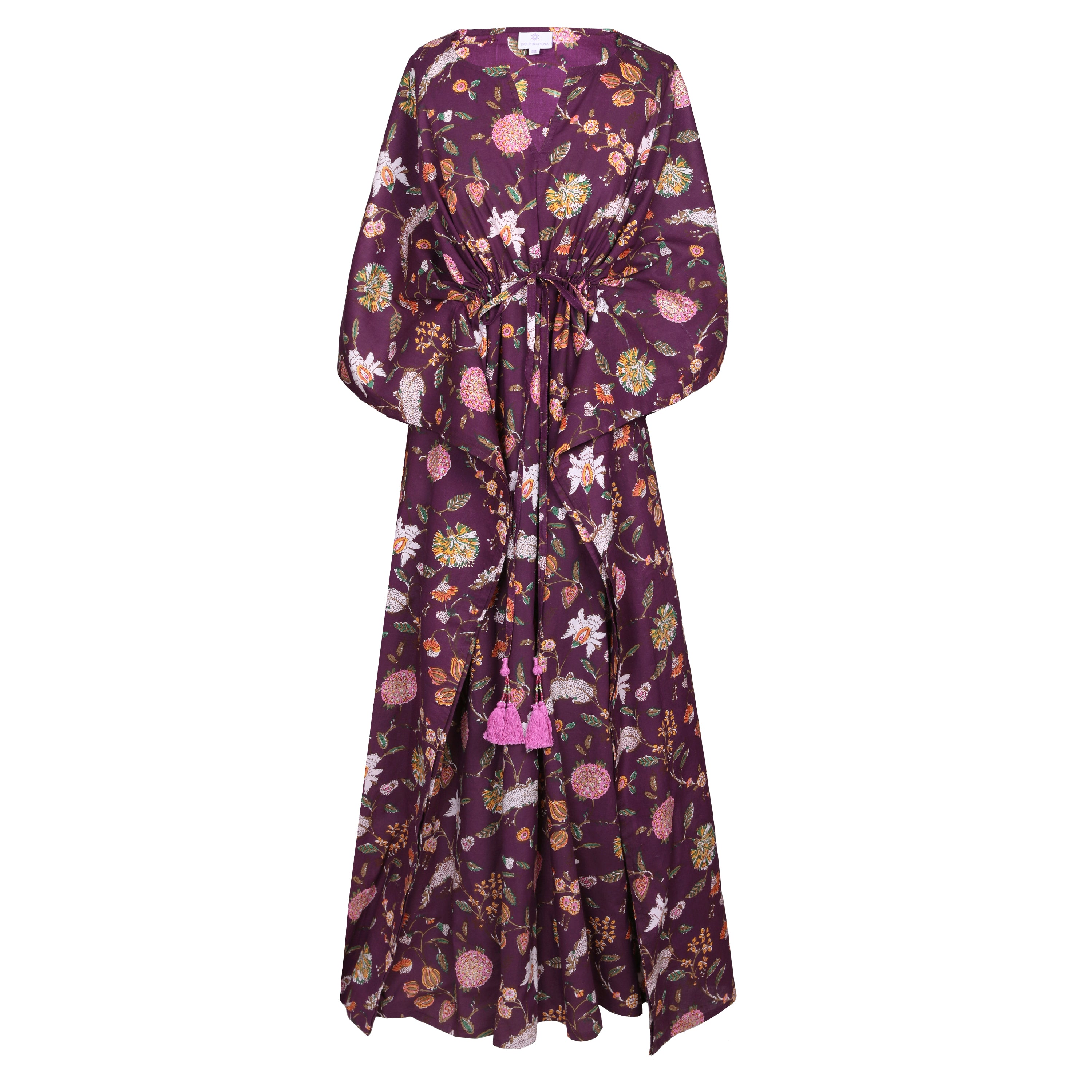 Alex Plum Floral Maxi Kaftan Dress