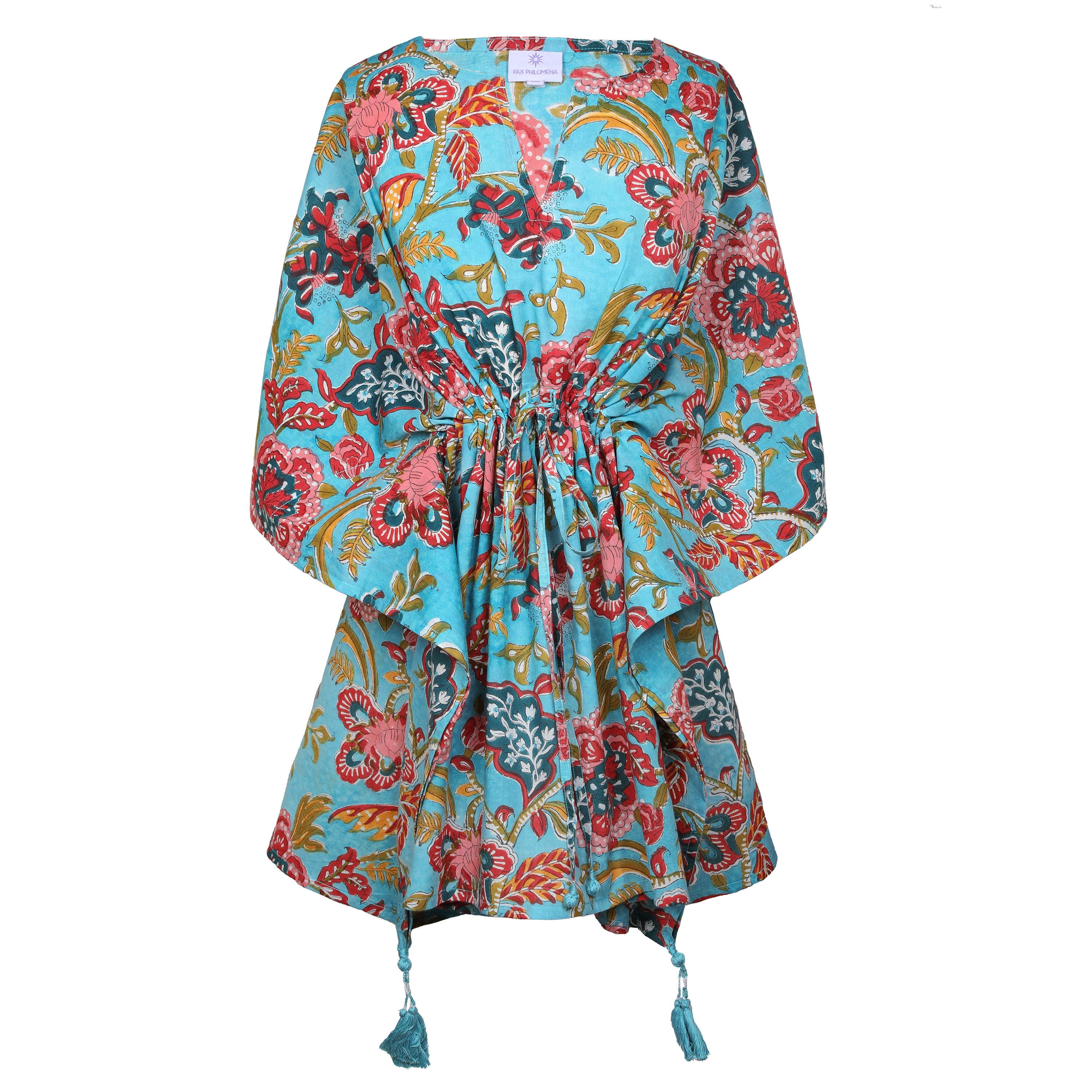 Bari Blue Floral Short Kaftan