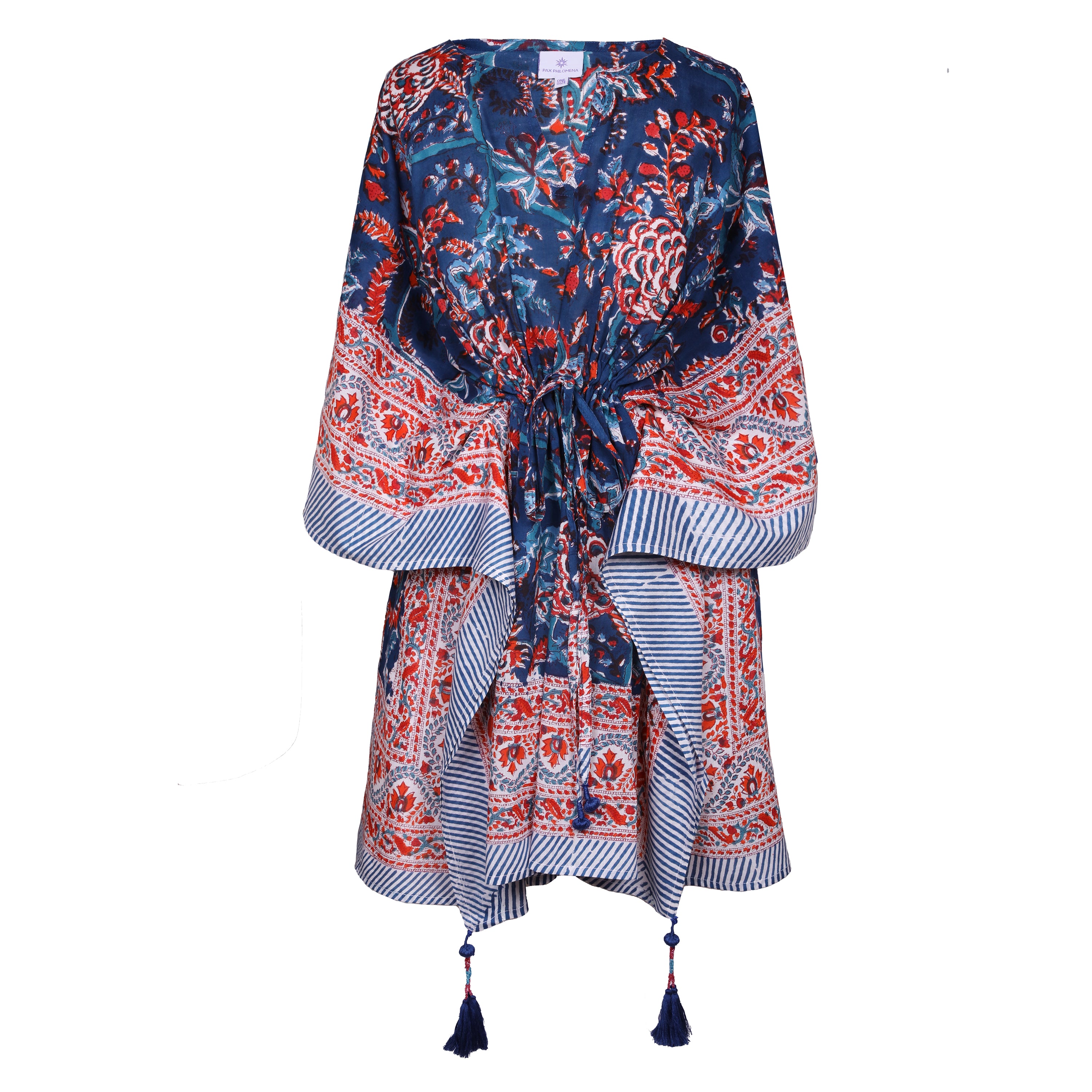Bhawani Blue Floral Short Kaftan Store Credit