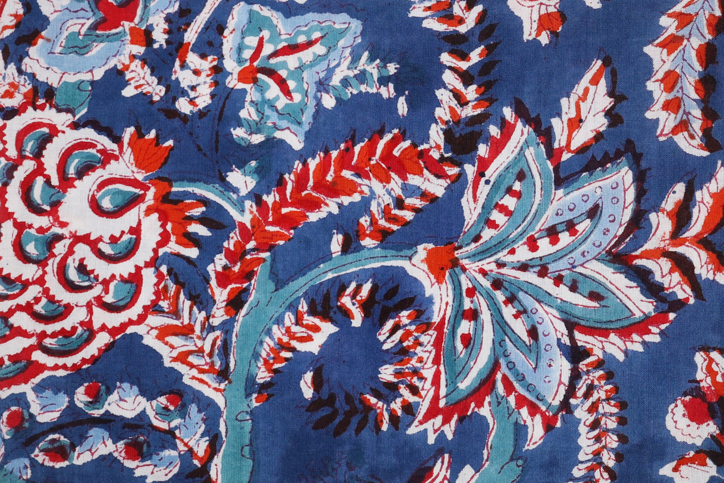 Bhawani Blue Floral Cotton Pajamas