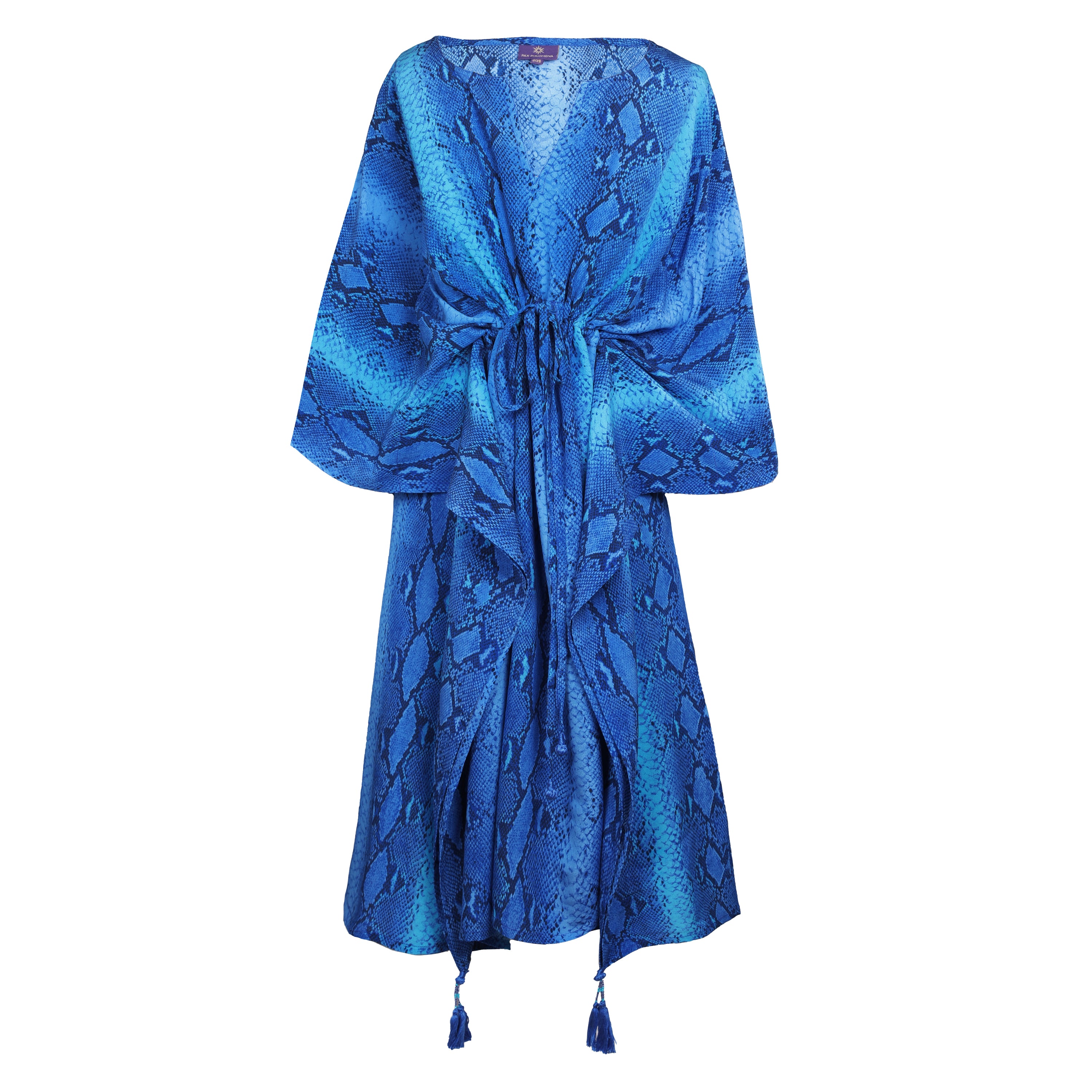 Cobalt Blue Serpente Italian Silk Midi