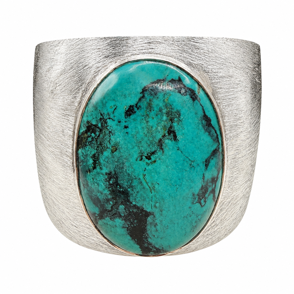 Tibetan Turquoise Hammered Silver Cuff