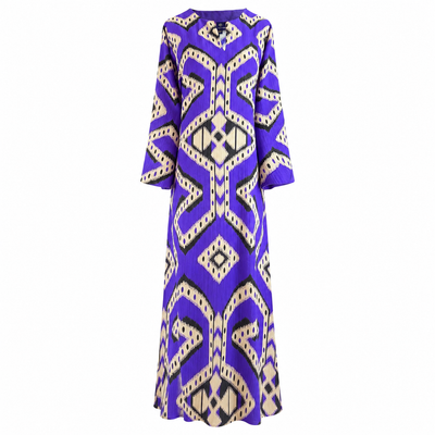 Bukhara Purple Italian Silk Long Tunic