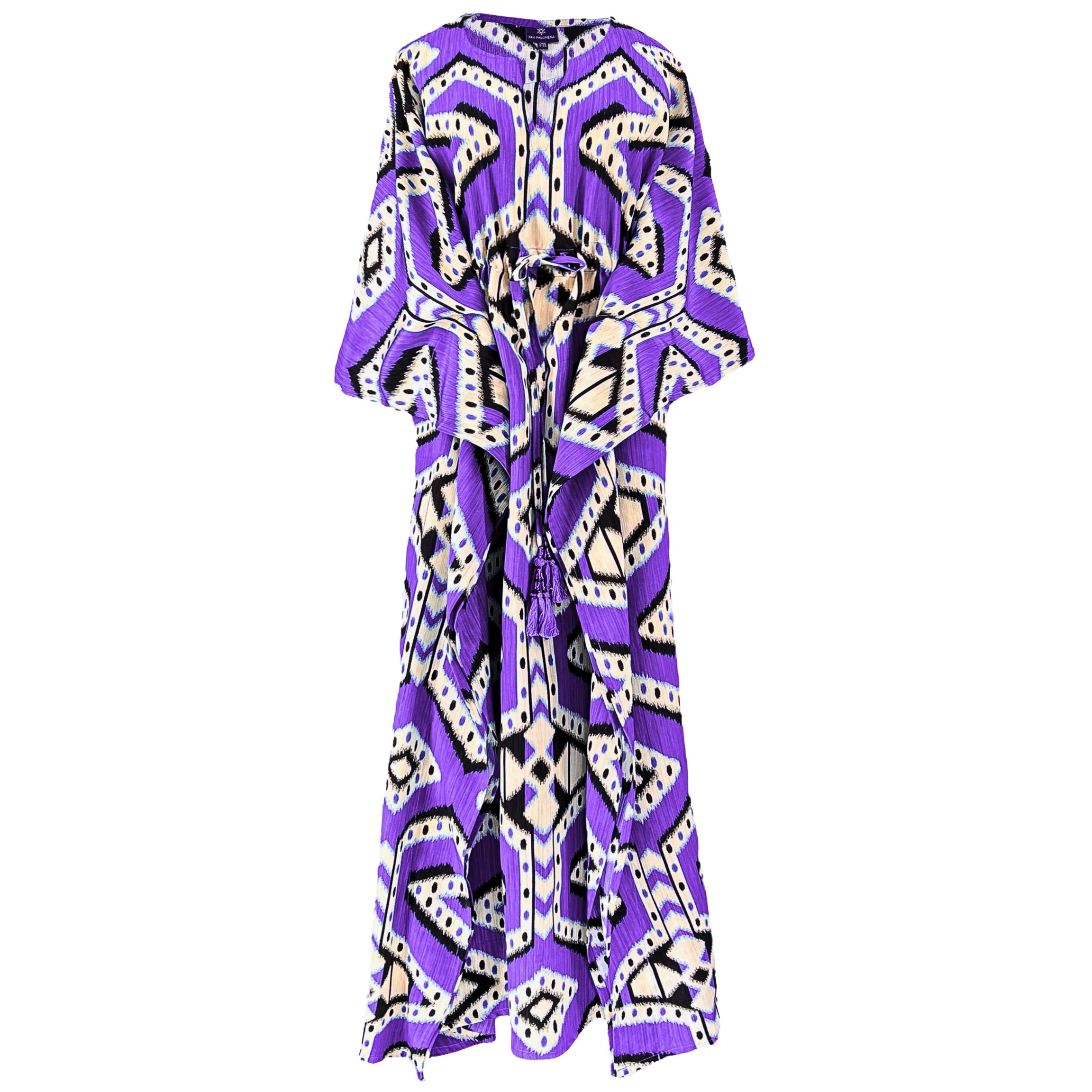 Bukhara Purple Ikat Maxi Kaftan Dress
