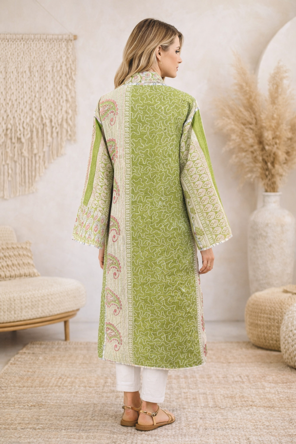 Bagh Cotton Kantha Coat One of a Kind