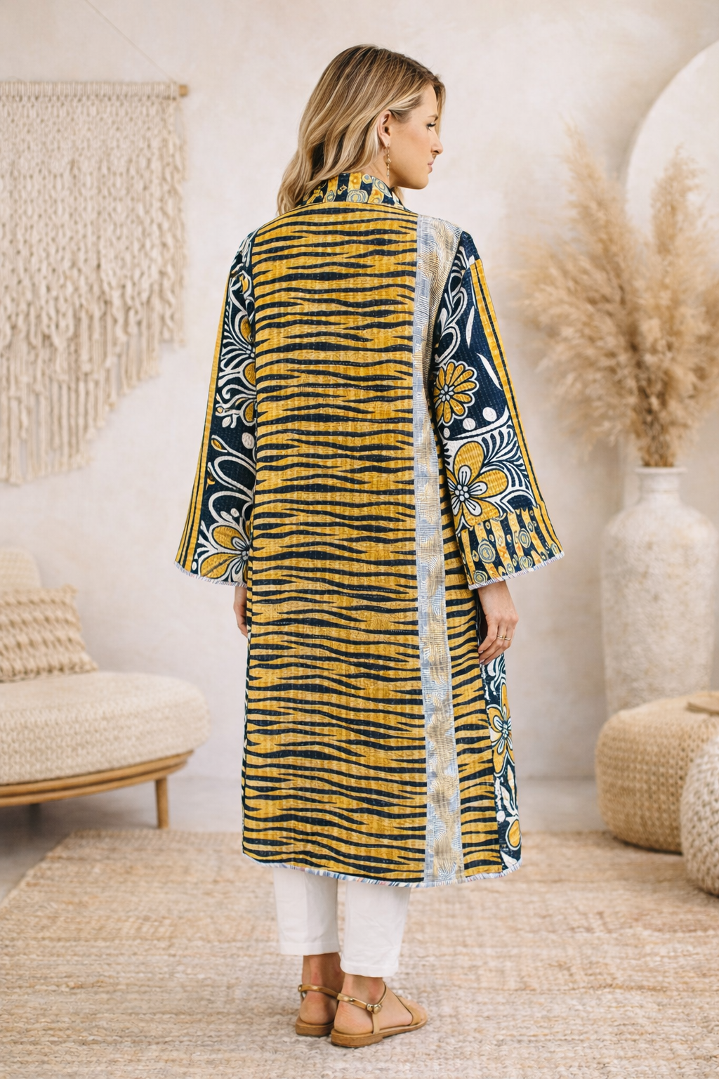 Bagh Cotton Kantha Coat One of a Kind