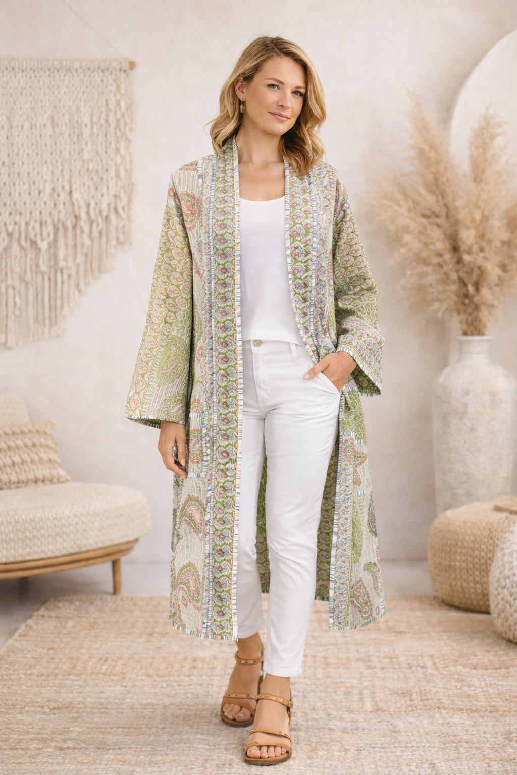 Bagh Cotton Kantha Coat One of a Kind
