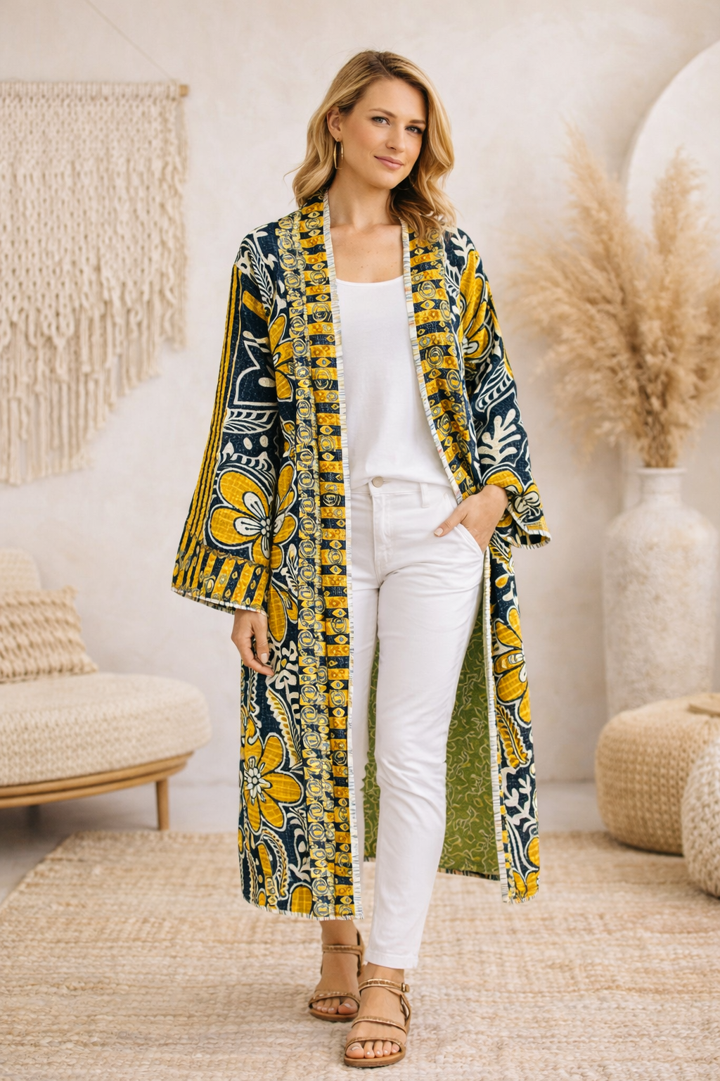 Bagh Cotton Kantha Coat One of a Kind