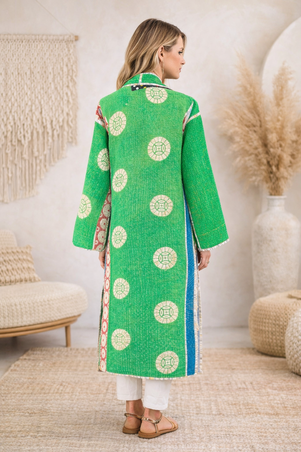 Kalapathar Cotton Kantha Coat One of a Kind