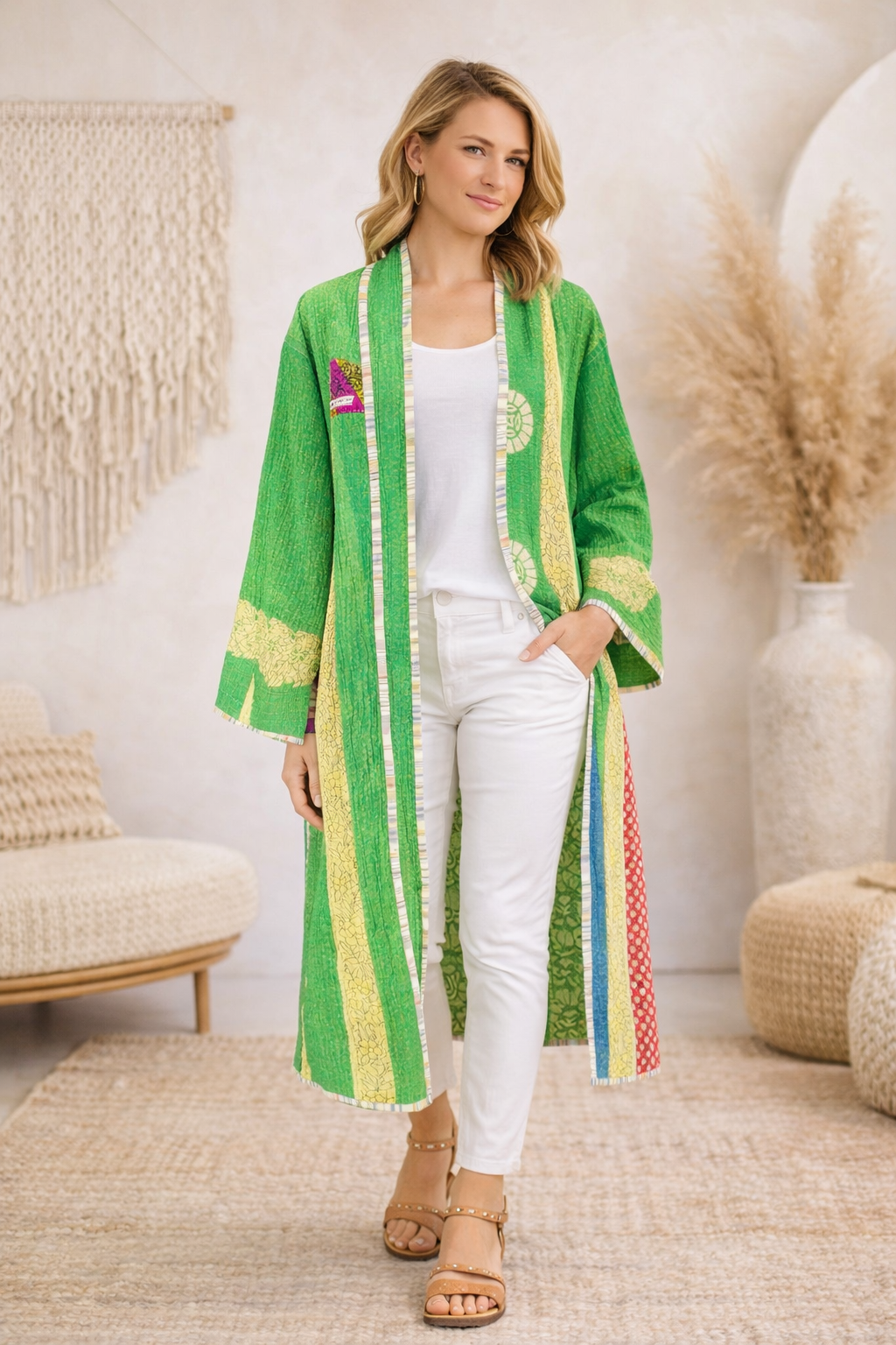 Kalapathar Cotton Kantha Coat One of a Kind