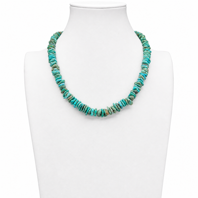 Checker Nevada Blue Turquoise Necklace Santo Domingo