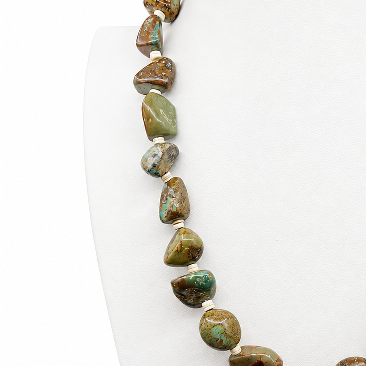 Chunky Royston Turquoise Nugget Necklace Santo Domingo