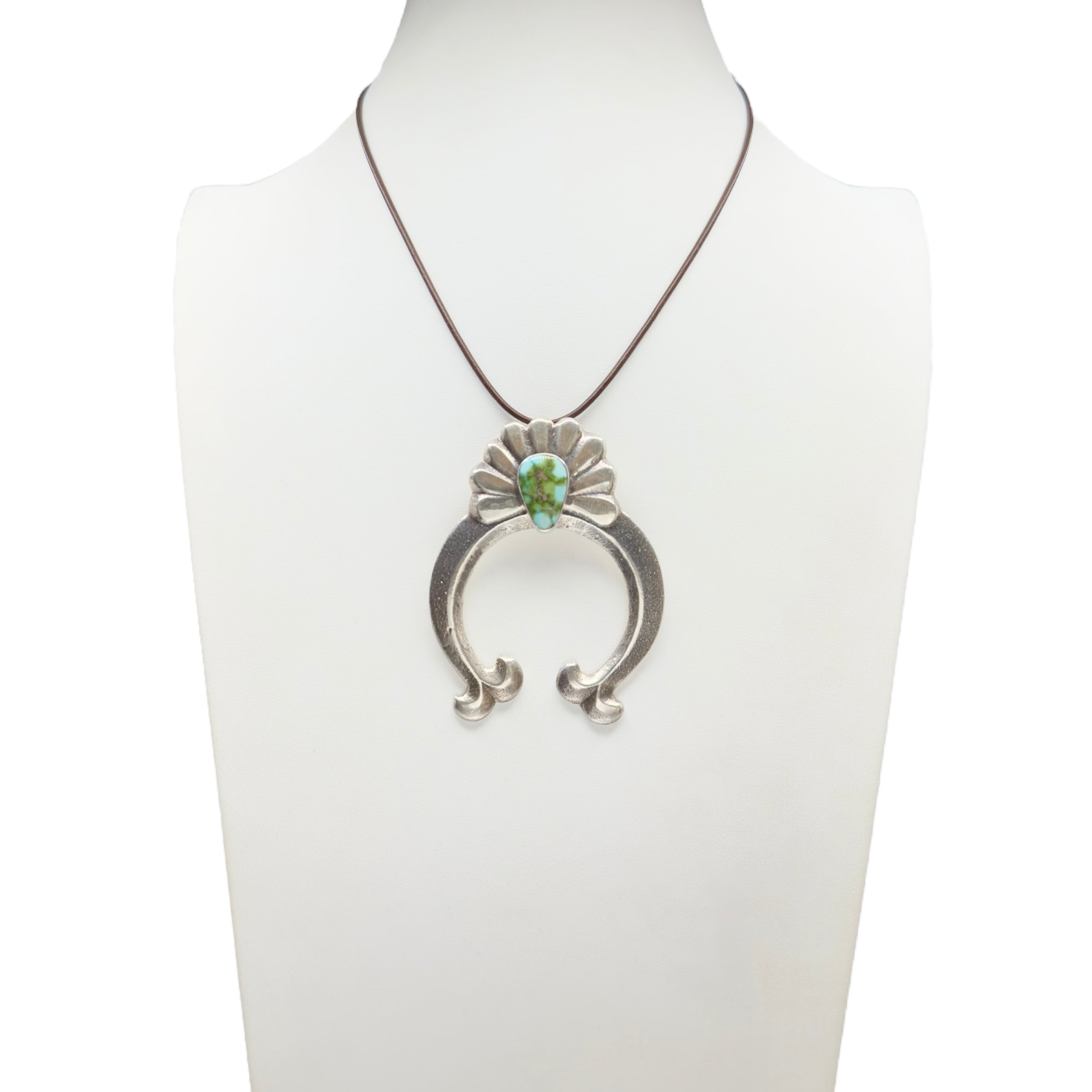 Royston Turquoise and Silver Navajo Naja Pendant