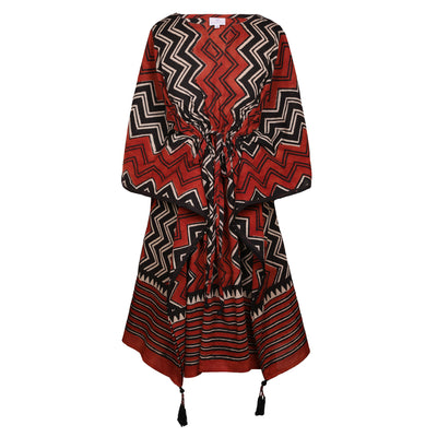Darjeeling Midi Kaftan Dress Natural Dyes