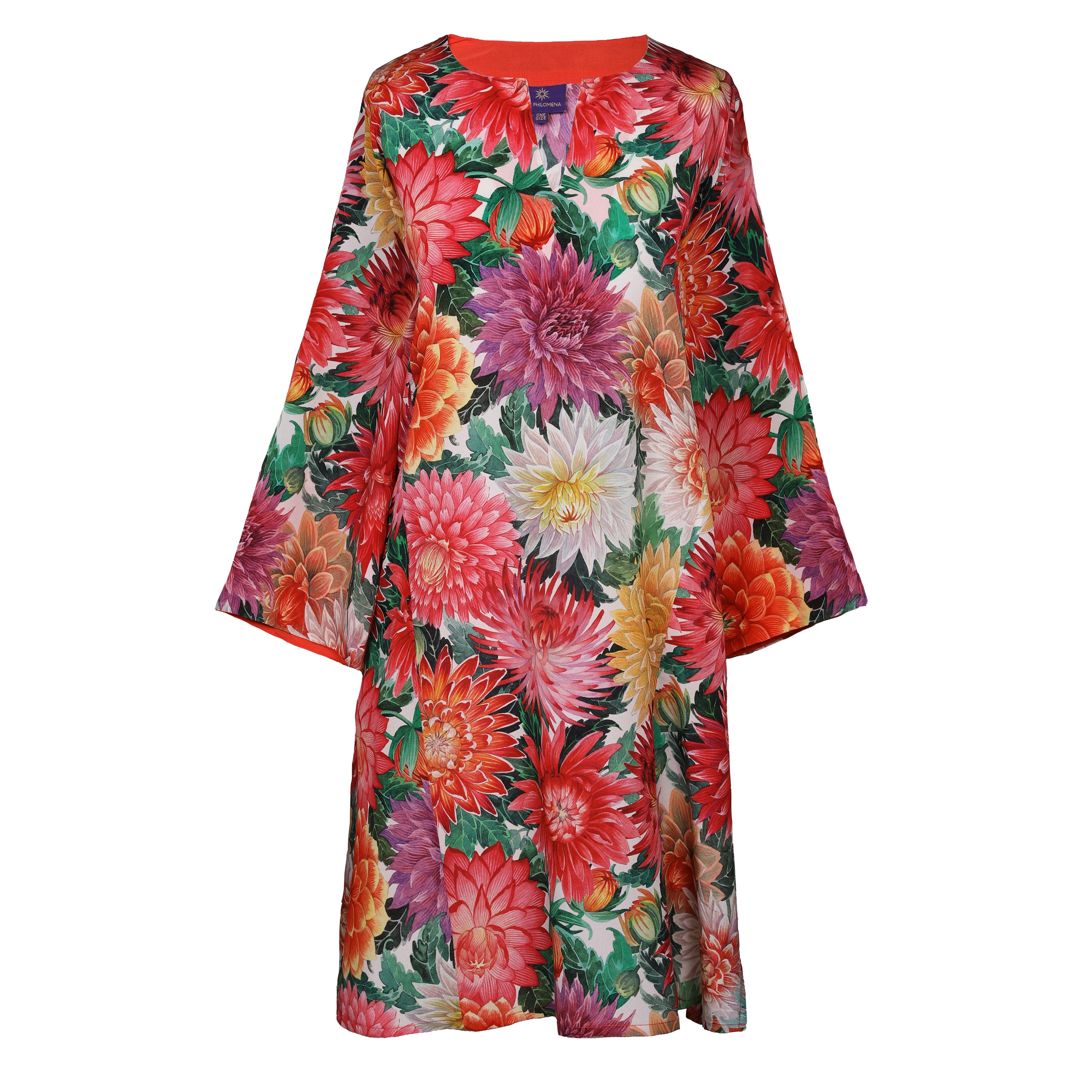 Dolce Dahlias Italian Silk Tunic