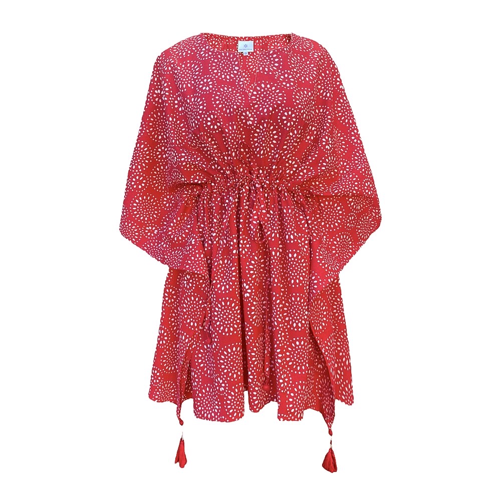 Ronnie Red Short Cotton Kaftan Store Credit or Exchange