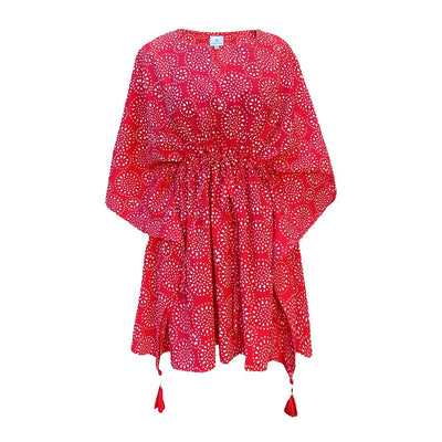 Ronnie Red Short Cotton Kaftan