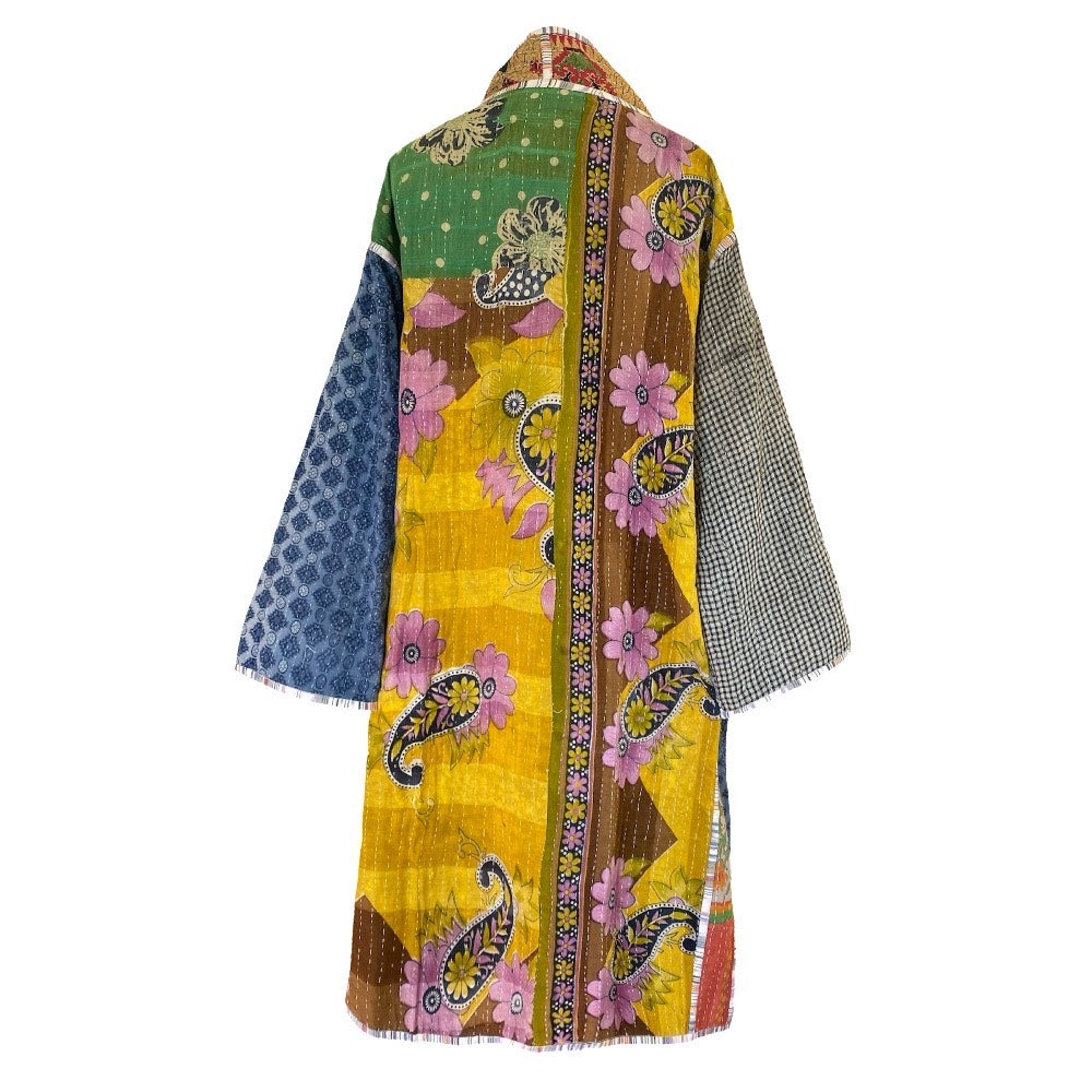 Itza Cotton Quilted Vintage Kantha Coat One of a Kind