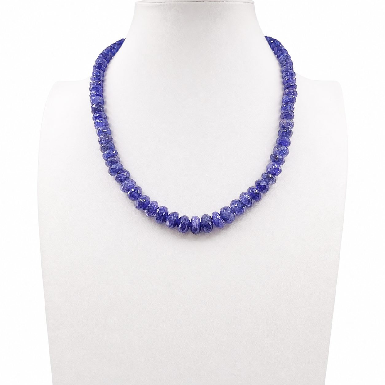 Extraordinary Tanzanite Faceted Graduated Necklace