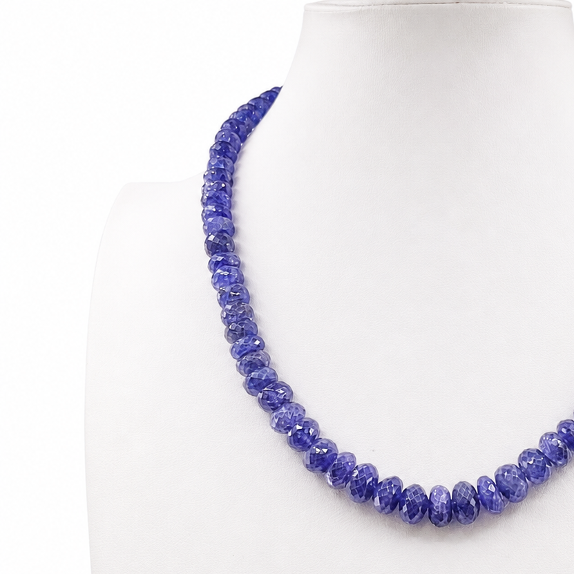 Extraordinary Tanzanite Faceted Graduated Necklace