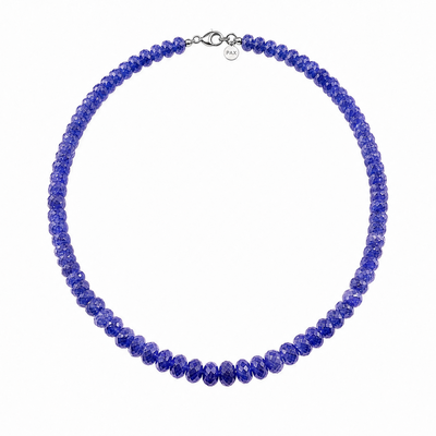 Extraordinary Tanzanite Faceted Graduated Necklace
